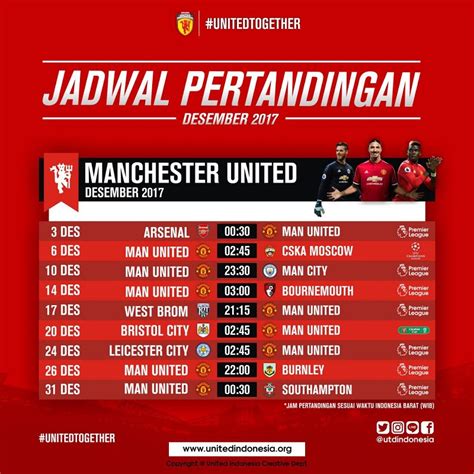 jadwal mu bulan ini